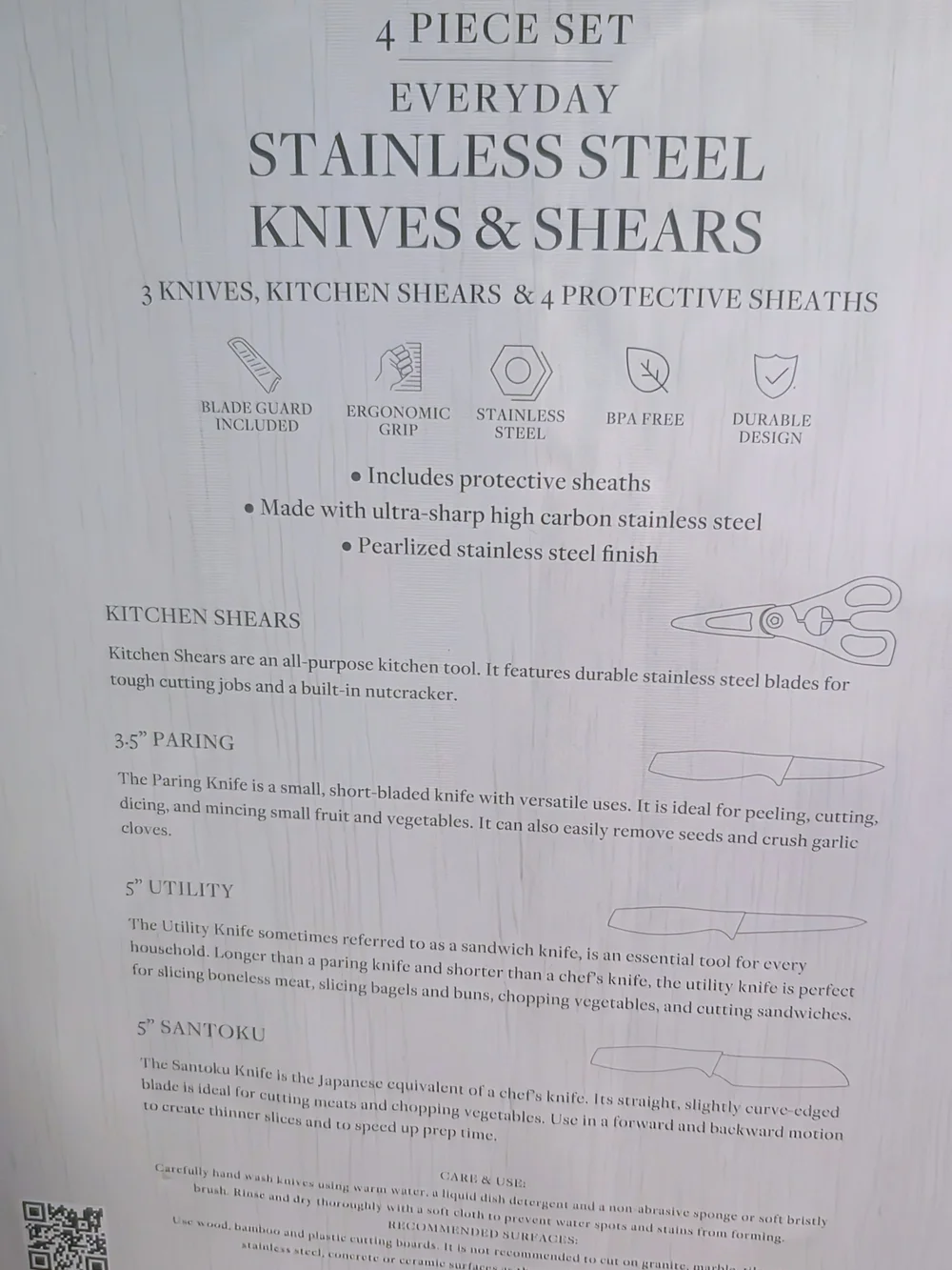 Everyday Kitchen Strainer & Knife Set